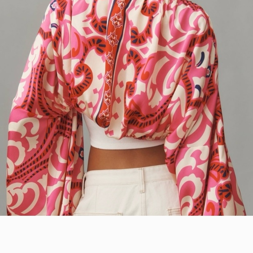 Vibrant Pink Patterned Women's Shrug - Picture 4 of 6